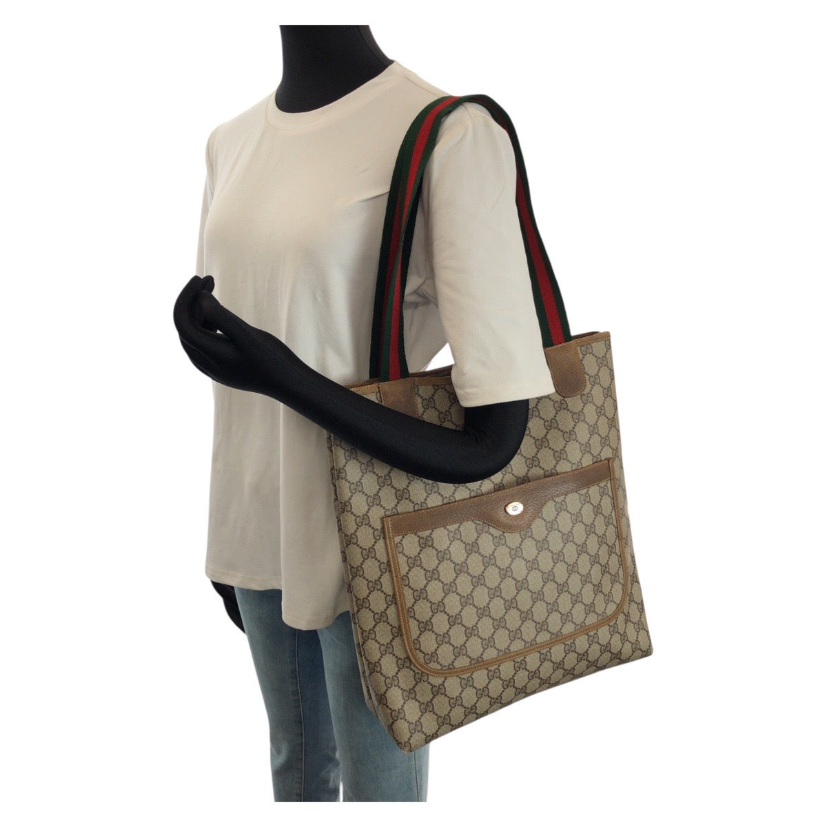 25201
GUCCI グッチ ヴィンテージ オールドグッチ シェリーライン ベージュ ブラウン GGスプリームキャンバス 39 02 003 トートバッグ ショルダーバッグ レディース ABP28
