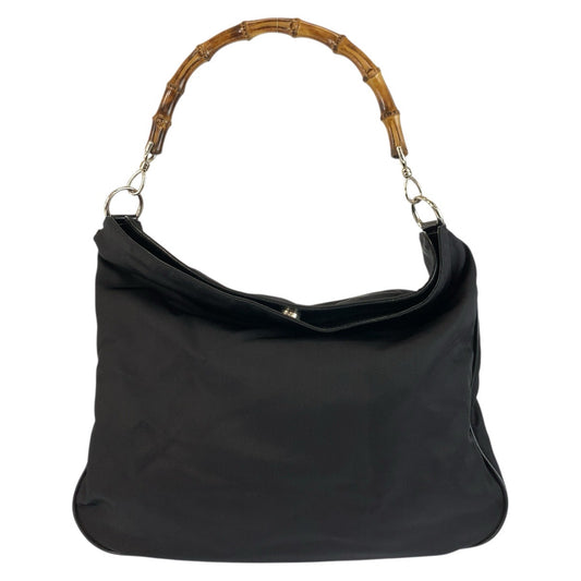 25202
GUCCI グッチ バンブー ブラック 黒 シルバー金具 ナイロン 001 2113 1577 ショルダーバッグ レディース AB20