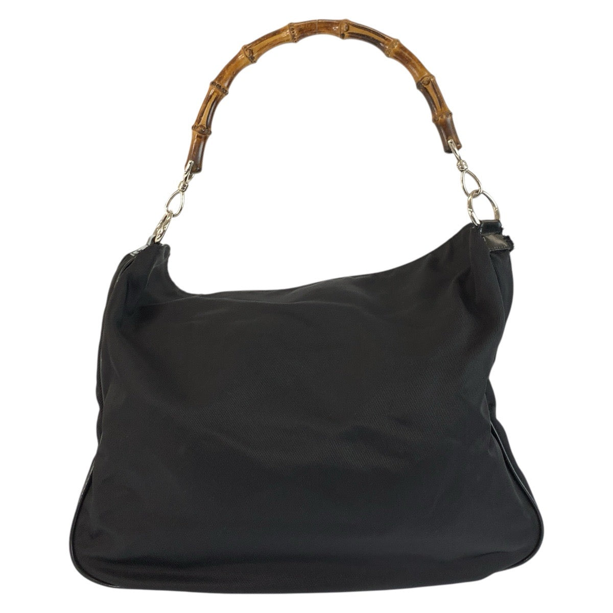 25202
GUCCI グッチ バンブー ブラック 黒 シルバー金具 ナイロン 001 2113 1577 ショルダーバッグ レディース AB20