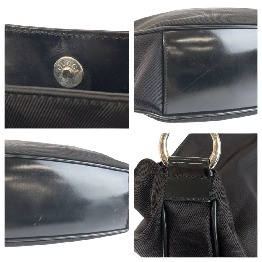 25202
GUCCI グッチ バンブー ブラック 黒 シルバー金具 ナイロン 001 2113 1577 ショルダーバッグ レディース AB20