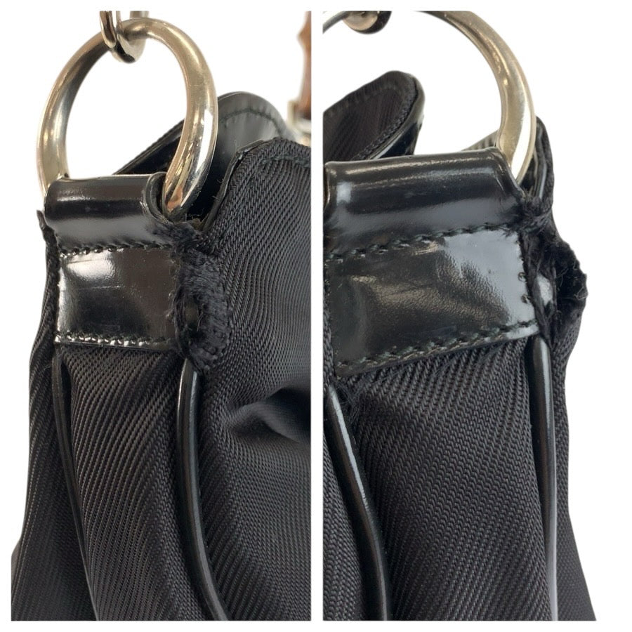 25202
GUCCI グッチ バンブー ブラック 黒 シルバー金具 ナイロン 001 2113 1577 ショルダーバッグ レディース AB20