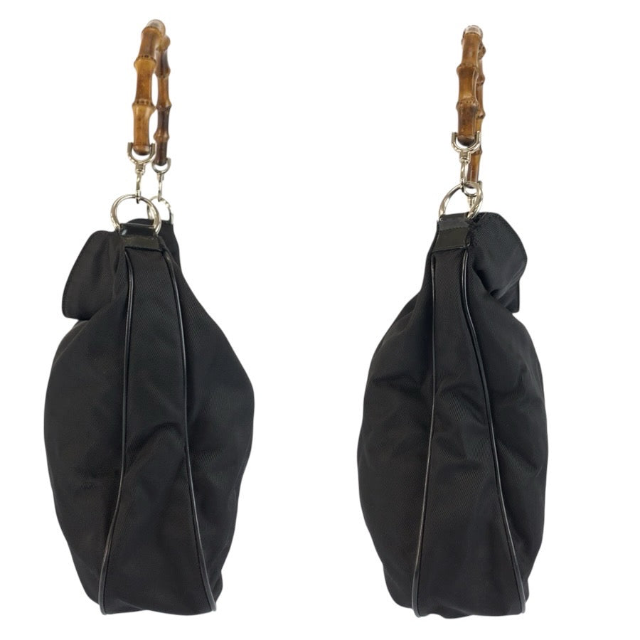 25202
GUCCI グッチ バンブー ブラック 黒 シルバー金具 ナイロン 001 2113 1577 ショルダーバッグ レディース AB20