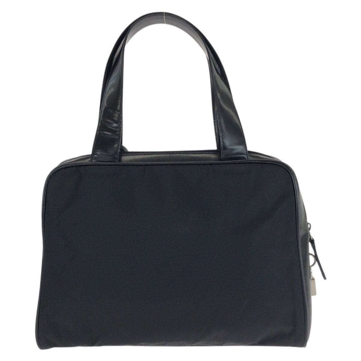25203
PRADA プラダ テスート 三角ロゴプレート ブラック 黒 シルバー金具 ナイロン / レザー ハンドバッグ ミニボストンバッグ レディース ABP35