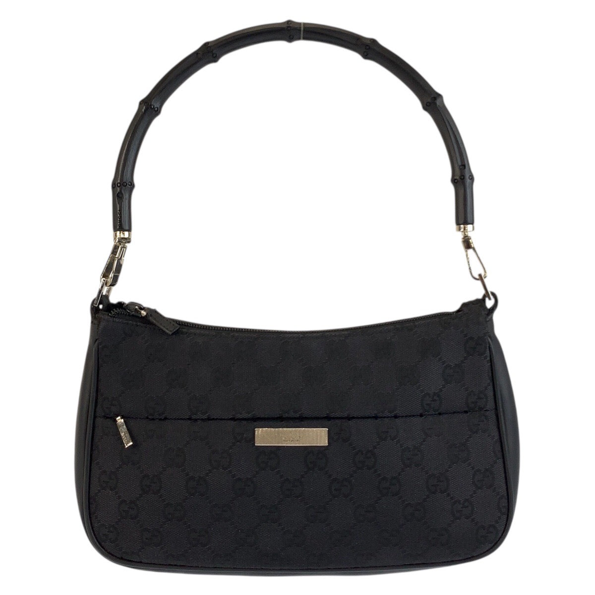 25204
GUCCI グッチ バンブー ブラック 黒 シルバー金具 GGキャンバス 001 3865 ハンドバッグ ショルダーバッグ レディース ABP42