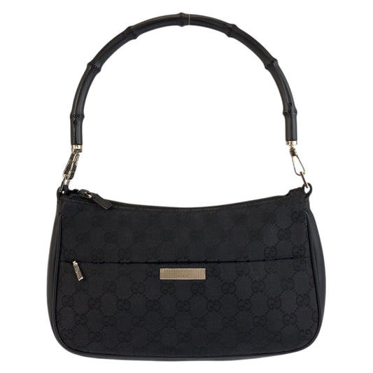 25204
GUCCI グッチ バンブー ブラック 黒 シルバー金具 GGキャンバス 001 3865 ハンドバッグ ショルダーバッグ レディース ABP42