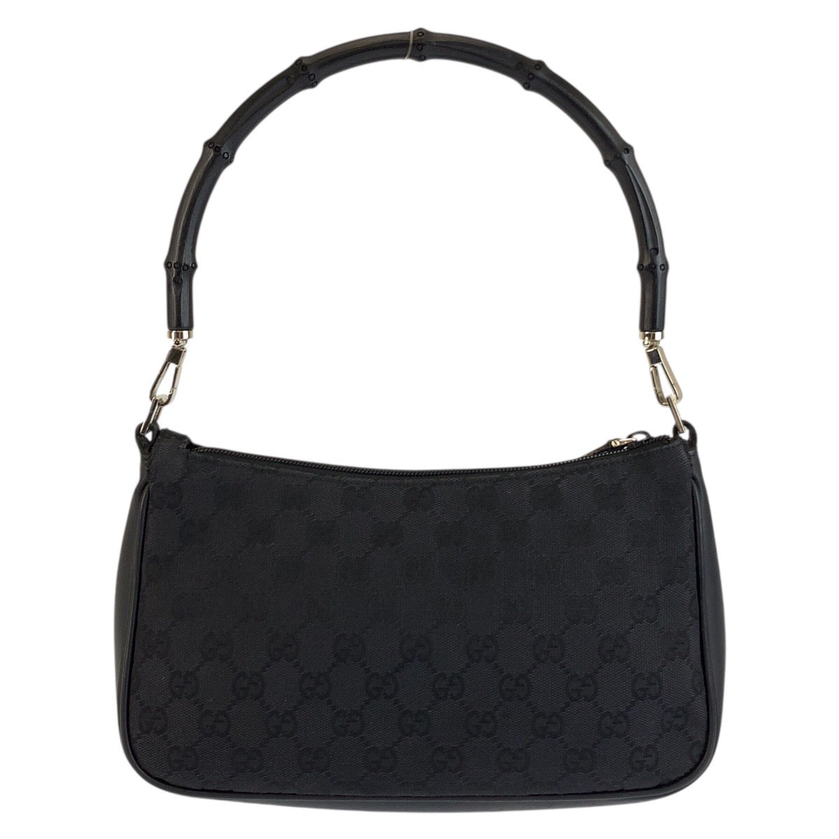 25204
GUCCI グッチ バンブー ブラック 黒 シルバー金具 GGキャンバス 001 3865 ハンドバッグ ショルダーバッグ レディース ABP42