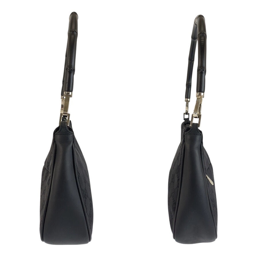 25204
GUCCI グッチ バンブー ブラック 黒 シルバー金具 GGキャンバス 001 3865 ハンドバッグ ショルダーバッグ レディース ABP42