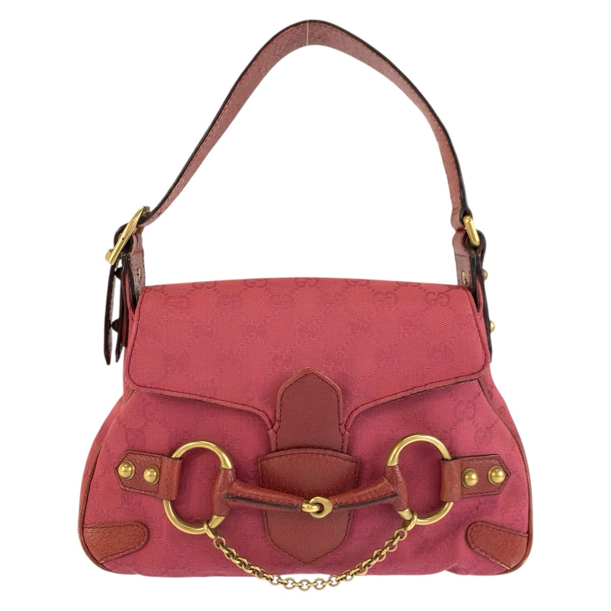 25205
GUCCI グッチ ホースビット ピンク ゴールド金具 GGキャンバス / レザー 120984 ハンドバッグ ショルダーバッグ レディース AB56