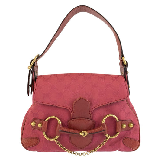 25205
GUCCI グッチ ホースビット ピンク ゴールド金具 GGキャンバス / レザー 120984 ハンドバッグ ショルダーバッグ レディース AB56