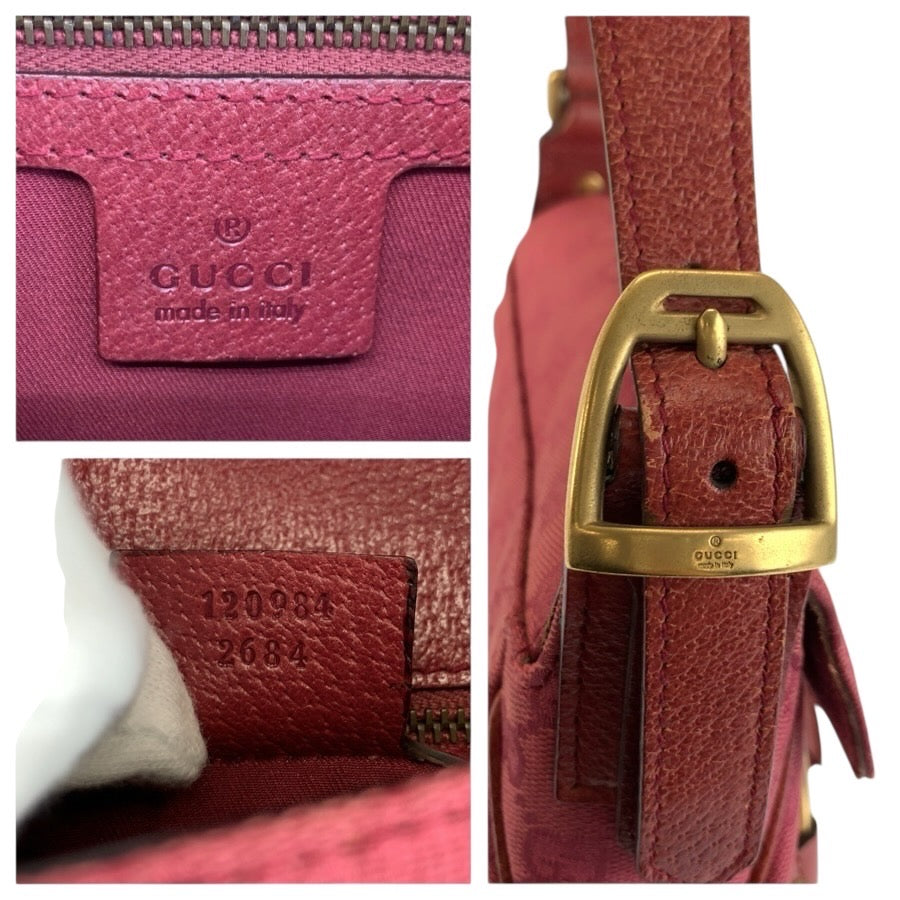 25205
GUCCI グッチ ホースビット ピンク ゴールド金具 GGキャンバス / レザー 120984 ハンドバッグ ショルダーバッグ レディース AB56
