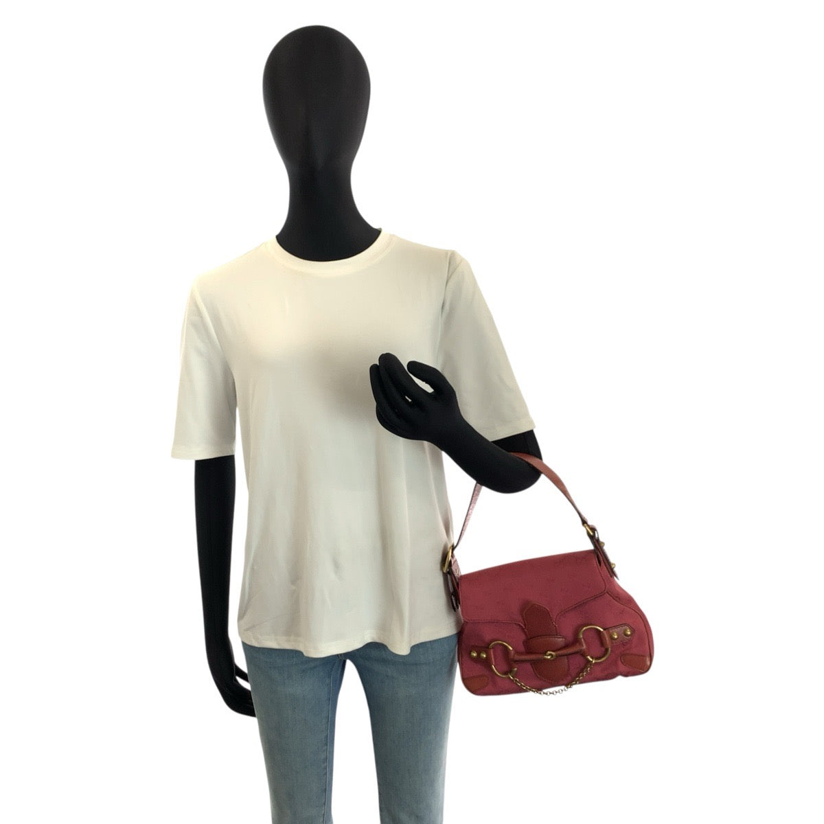 25205
GUCCI グッチ ホースビット ピンク ゴールド金具 GGキャンバス / レザー 120984 ハンドバッグ ショルダーバッグ レディース AB56