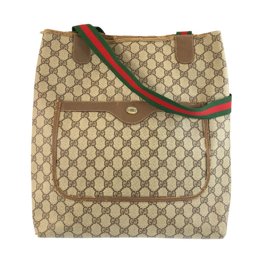 25206
GUCCI グッチ ヴィンテージ シェリーライン ブラウン ベージュ GGスプリームキャンバス 39 02 003 トートバッグ ショルダーバッグ レディース AB20