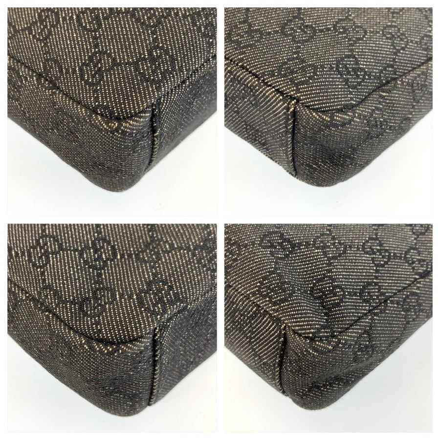 25207
GUCCI グッチ ブラック 黒 シルバー金具 GGキャンバス 35098 ショルダーバッグ ポシェット レディース A42