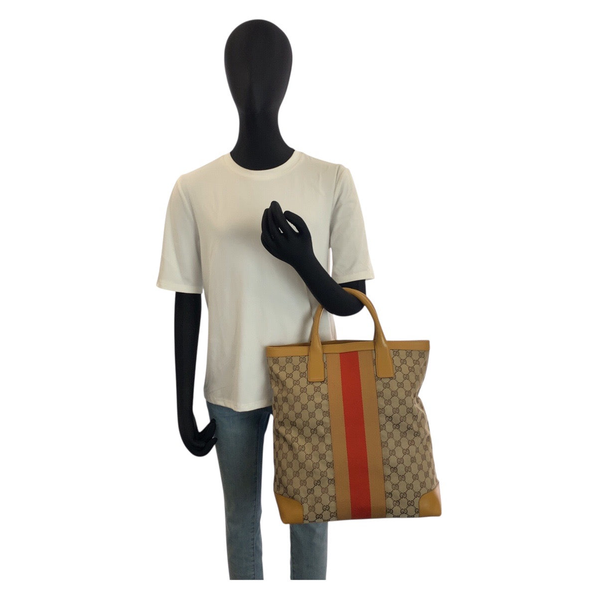 25209
GUCCI グッチ シェリーライン ベージュ GGキャンバス / レザー 0021093 トートバッグ ハンドバッグ レディース AB28