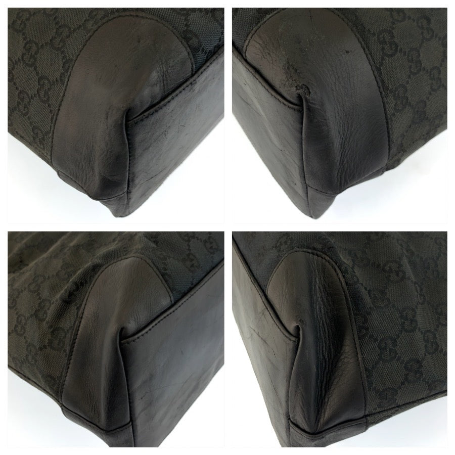 25210
GUCCI グッチ ブラック 黒 GGキャンバス / レザー 002 1121 トートバッグ ハンドバッグ レディース AB28