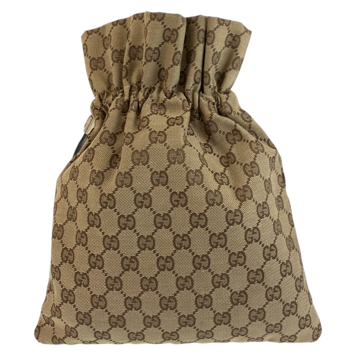 25211
GUCCI グッチ ベージュ ブラウン GGキャンバス 014 1137 巾着ポーチ レディース AB20