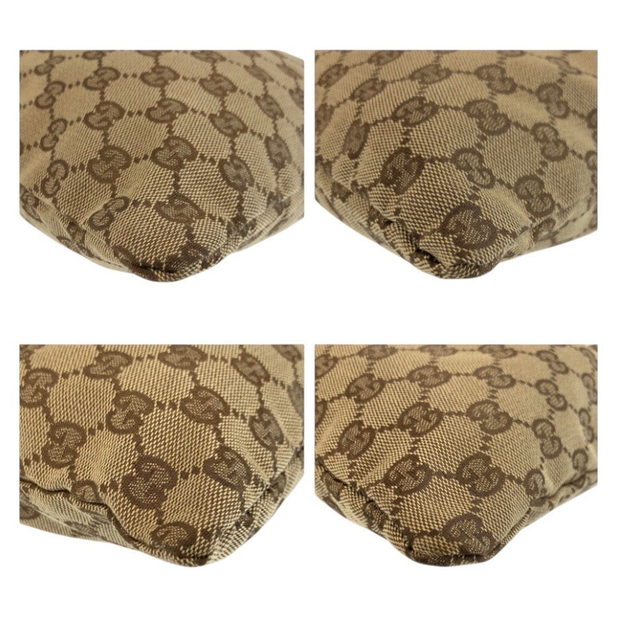 25211
GUCCI グッチ ベージュ ブラウン GGキャンバス 014 1137 巾着ポーチ レディース AB20