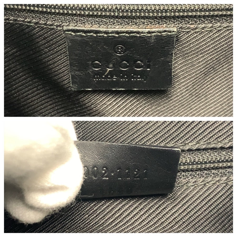 25212
GUCCI グッチ ブラック 黒 GGキャンバス / レザー 002 1121 トートバッグ ハンドバッグ レディース ABP35