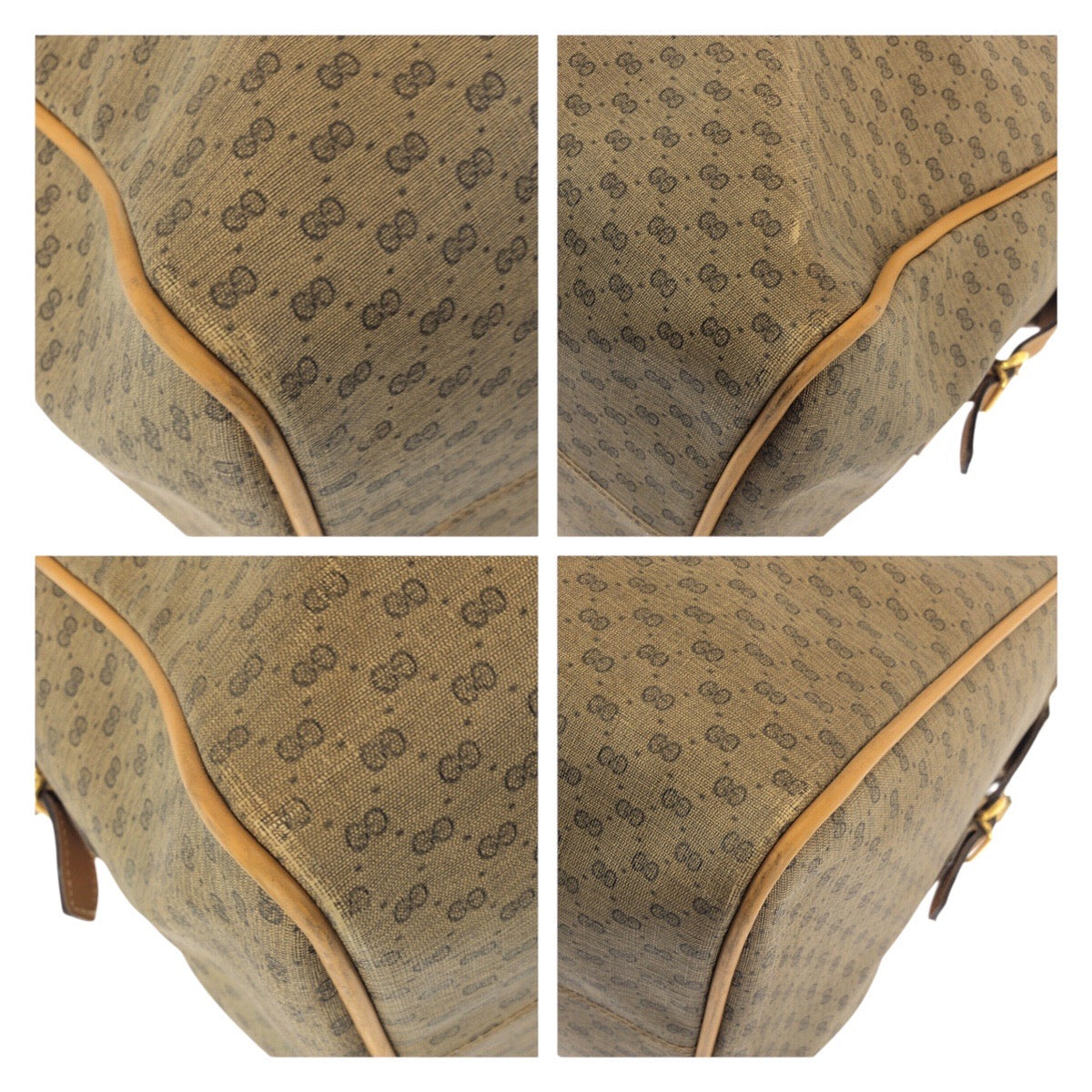25216
GUCCI グッチ ヴィンテージ オールドグッチ シェリーライン マイクロGG ベージュ ゴールド金具 PVC / レザー 012 39 0079 ボストンバッグ トラベルバッグ メンズ ABP42