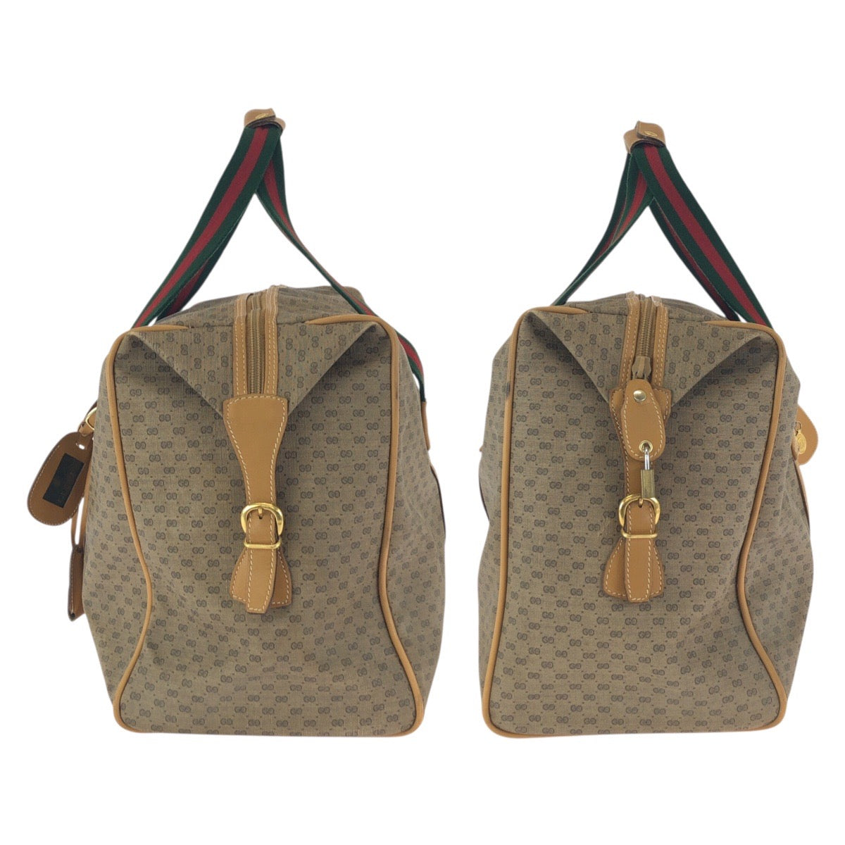 25216
GUCCI グッチ ヴィンテージ オールドグッチ シェリーライン マイクロGG ベージュ ゴールド金具 PVC / レザー 012 39 0079 ボストンバッグ トラベルバッグ メンズ ABP42