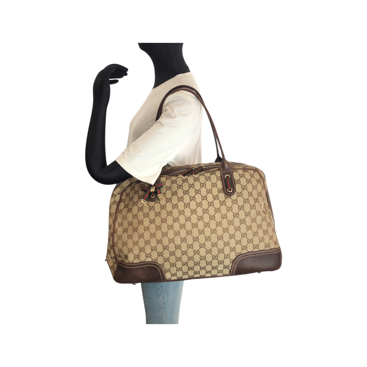 25217
GUCCI グッチ シェリーライン プリンシー ベージュ ブラウン ゴールド金具 GGキャンバス / レザー 162881 トートバッグ ショルダーバッグ レディース ABP44