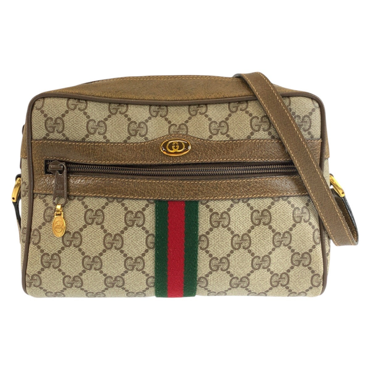 25218
GUCCI グッチ ヴィンテージ シェリーライン ベージュ ブラウン ゴールド金具 GGスプリームキャンバス / レザー 98 02 004 ショルダーバッグ ポシェット レディース ABP35
