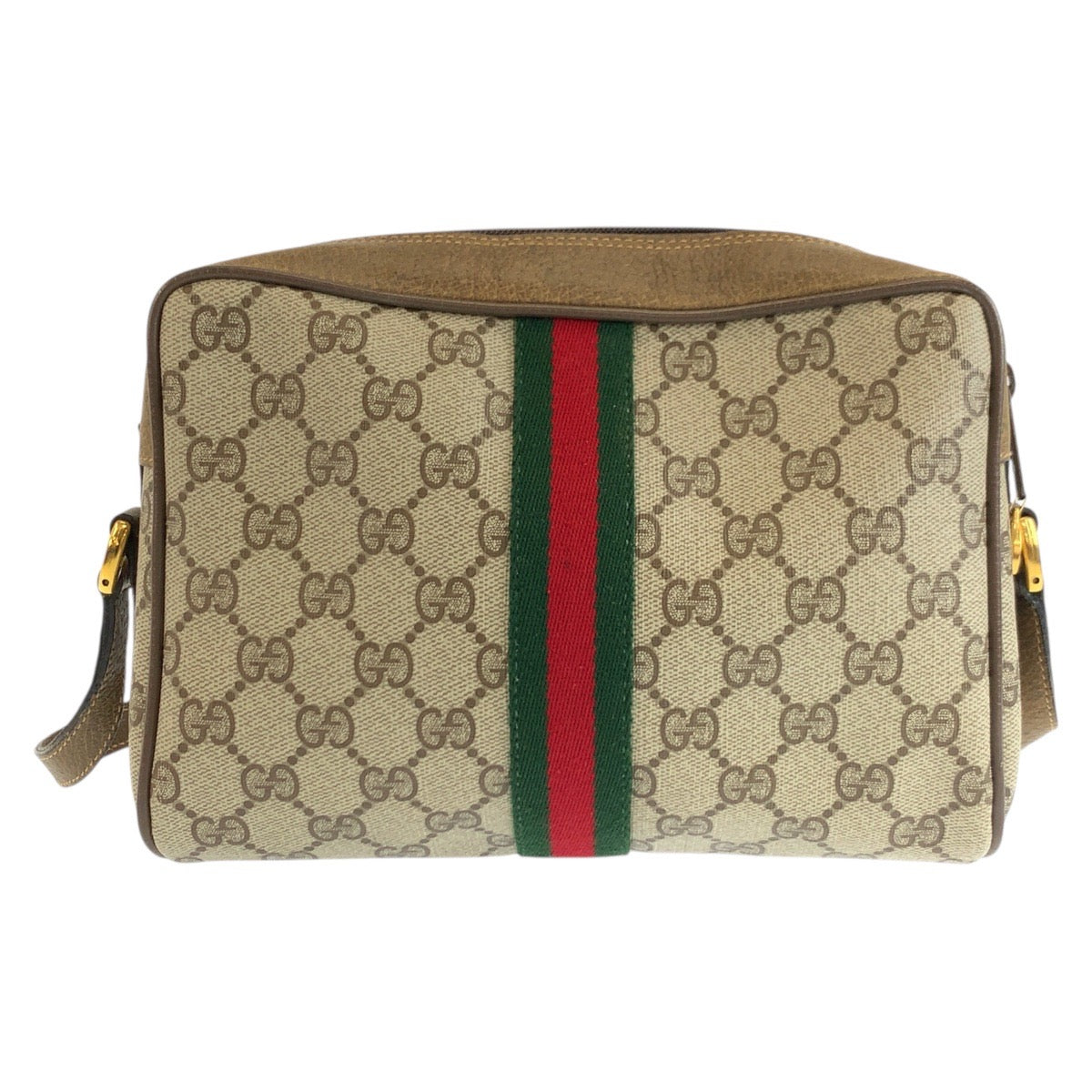 25218
GUCCI グッチ ヴィンテージ シェリーライン ベージュ ブラウン ゴールド金具 GGスプリームキャンバス / レザー 98 02 004 ショルダーバッグ ポシェット レディース ABP35
