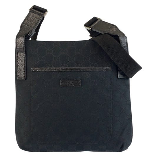 25220
GUCCI グッチ ブラック 黒 GGキャンバス 122798 ショルダーバッグ ポシェット レディース A42
