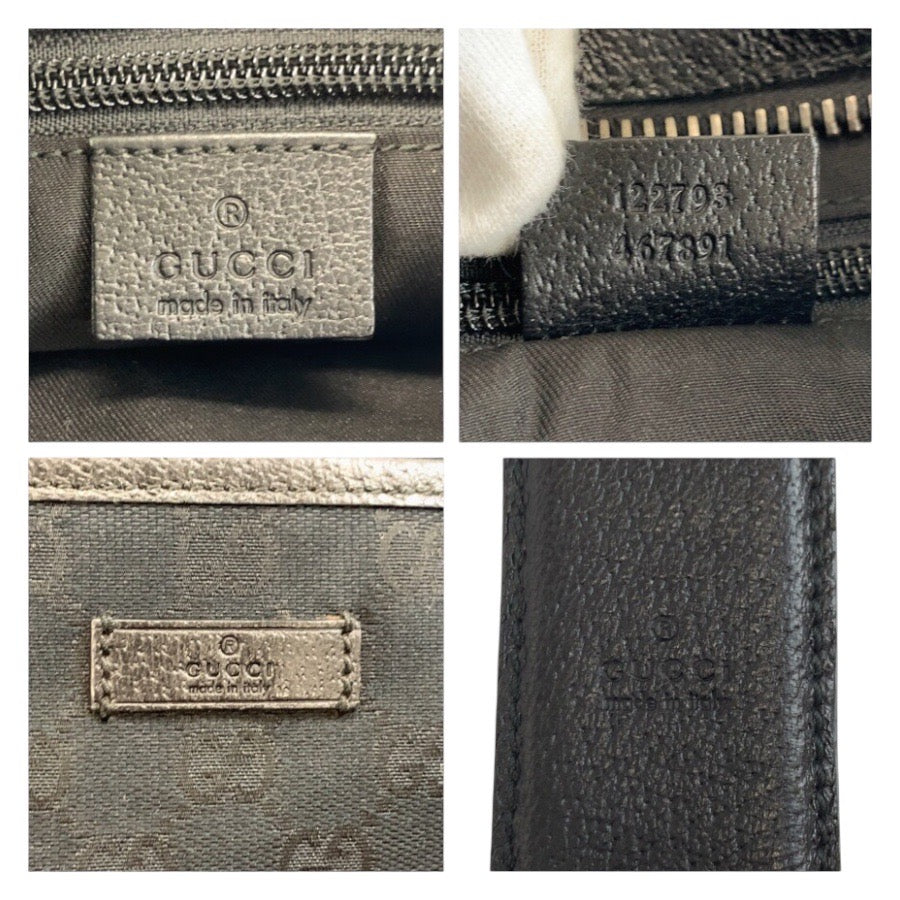 25220
GUCCI グッチ ブラック 黒 GGキャンバス 122798 ショルダーバッグ ポシェット レディース A42