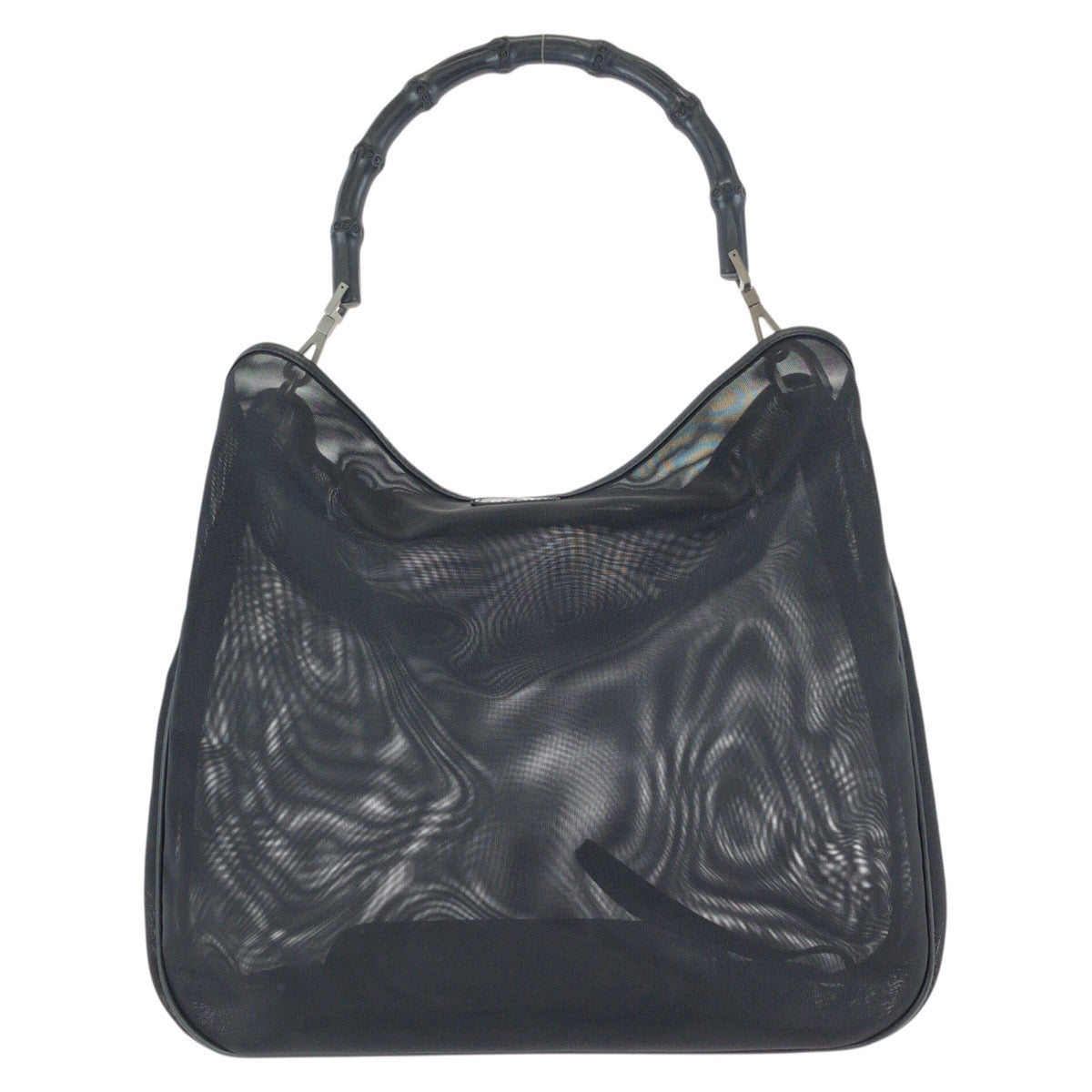 25221
GUCCI グッチ バンブー ブラック 黒 ガンメタ金具 ナイロン / レザー 001 5577 トートバッグ ショルダーバッグ レディース A35