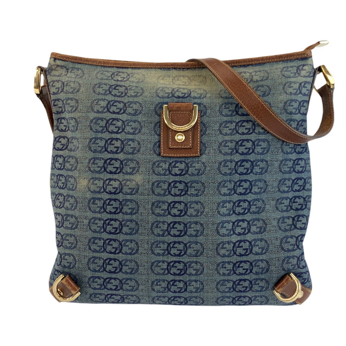 25222
GUCCI グッチ インターロッキング アビー ブルー ブラウン ゴールド金具 キャンバス 131326 ショルダーバッグ メッセンジャーバッグ レディース AB35