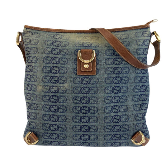 25222
GUCCI グッチ インターロッキング アビー ブルー ブラウン ゴールド金具 キャンバス 131326 ショルダーバッグ メッセンジャーバッグ レディース AB35