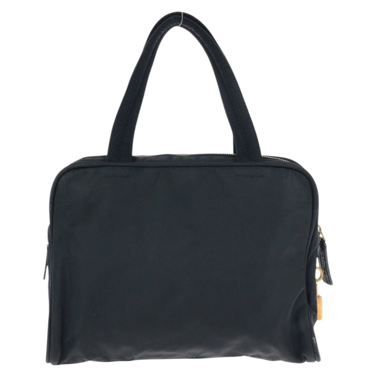 25223
PRADA プラダ テスート 三角ロゴプレート ブラック 黒 ゴールド金具 ナイロン / レザー トートバッグ ハンドバッグ レディース AB28