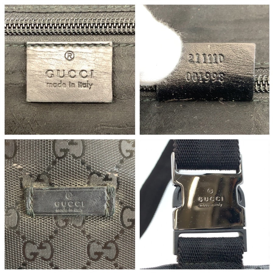 25224
GUCCI グッチ GGインプリメ ブラック 黒 PVC 211110 ボディバッグ ウエストバッグ メンズ AB36