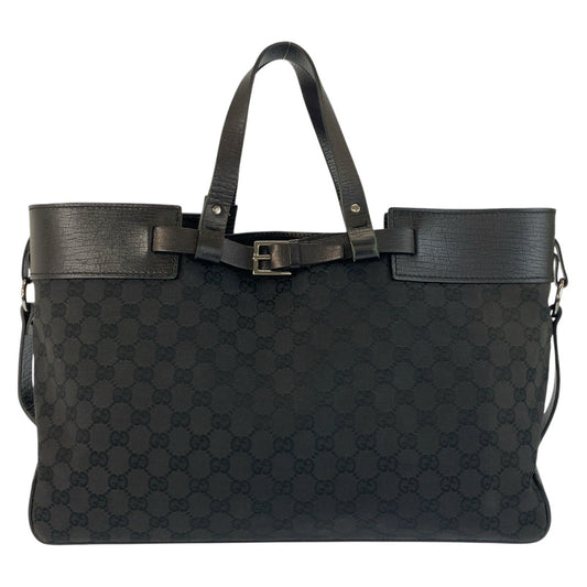 25225
GUCCI グッチ ブラック 黒 GGキャンバス / レザー 106251 トートバッグ ハンドバッグ レディース AB36