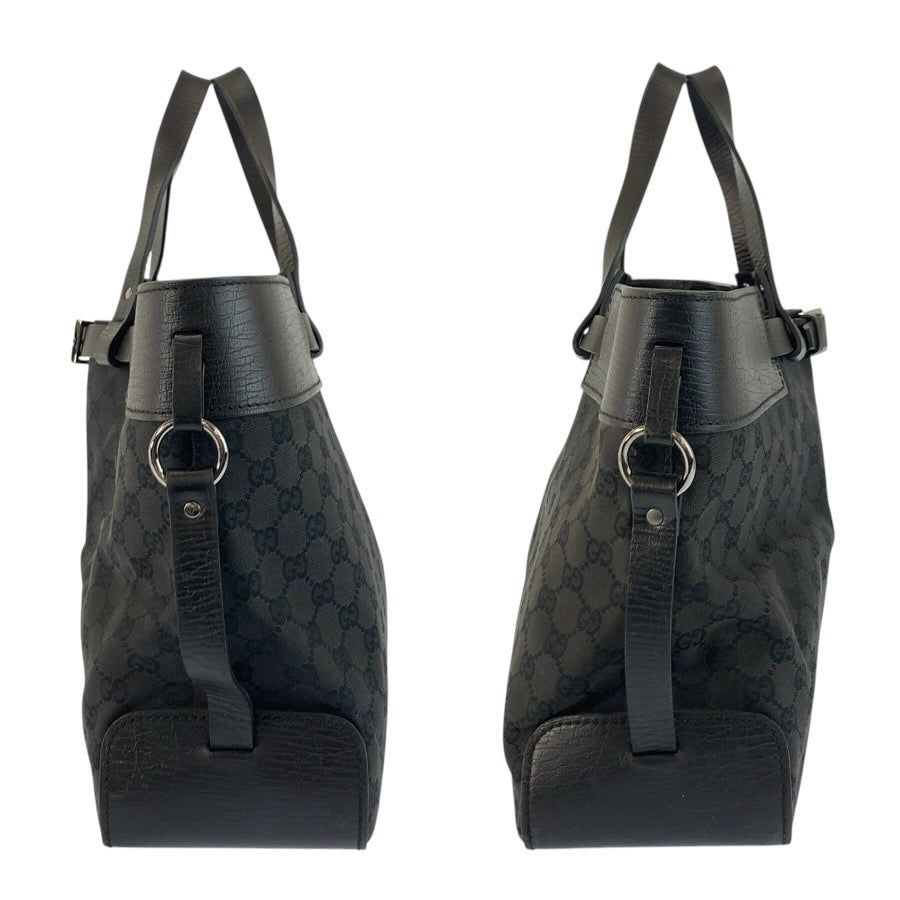 25225
GUCCI グッチ ブラック 黒 GGキャンバス / レザー 106251 トートバッグ ハンドバッグ レディース AB36