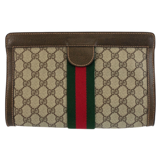 25226
GUCCI グッチ ヴィンテージ シェリーライン ベージュ ブラウン GGスプリームキャンバス 67 014 2125 クラッチバッグ セカンドバッグ 男女兼用 レディース ABP28