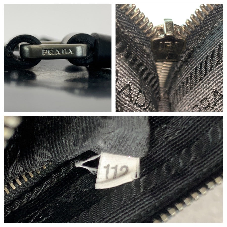 25228
PRADA プラダ ブラック 黒 シルバー金具 エナメル ハンドバッグ トートバッグ レディース AB35