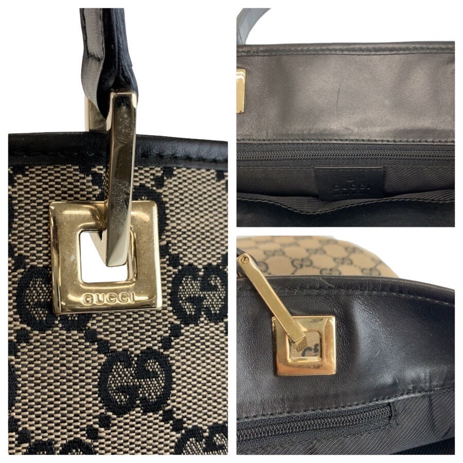 25230
GUCCI グッチ ブラック 黒 ゴールド金具 GGキャンバス / レザー 002 1098 トートバッグ ショルダーバッグ レディース A42