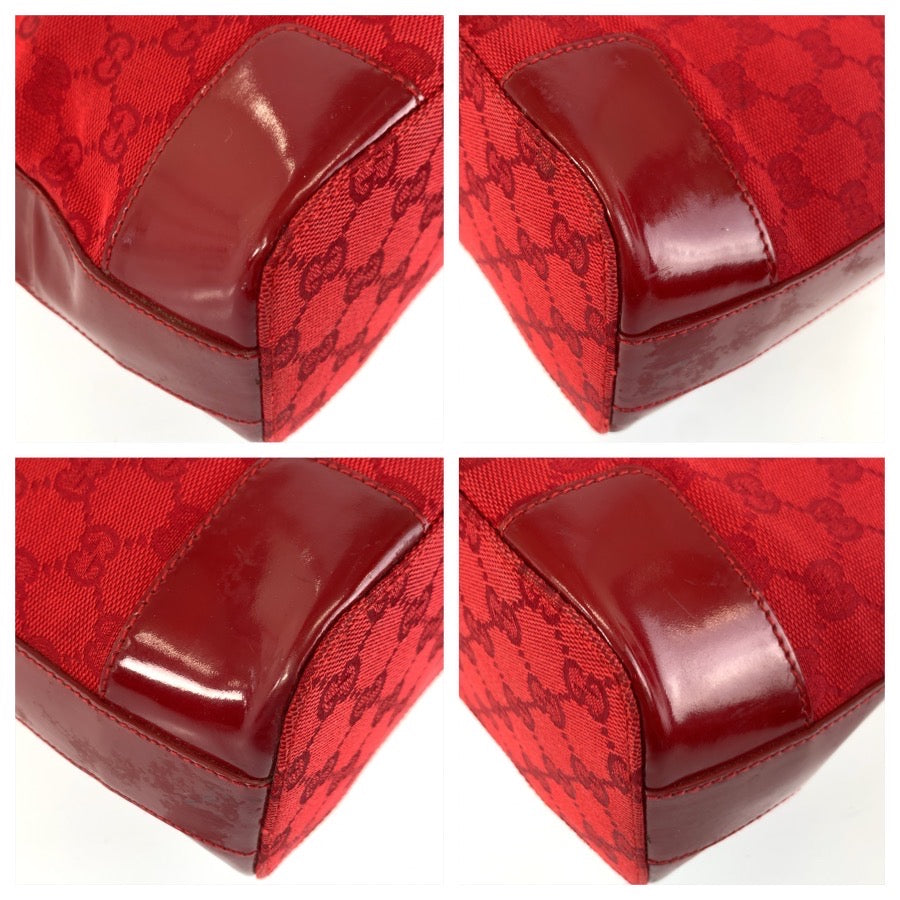 25231
GUCCI グッチ レッド ゴールド金具 GGキャンバス / エナメル 001 4204 ホーボー ショルダーバッグ レディース AB40