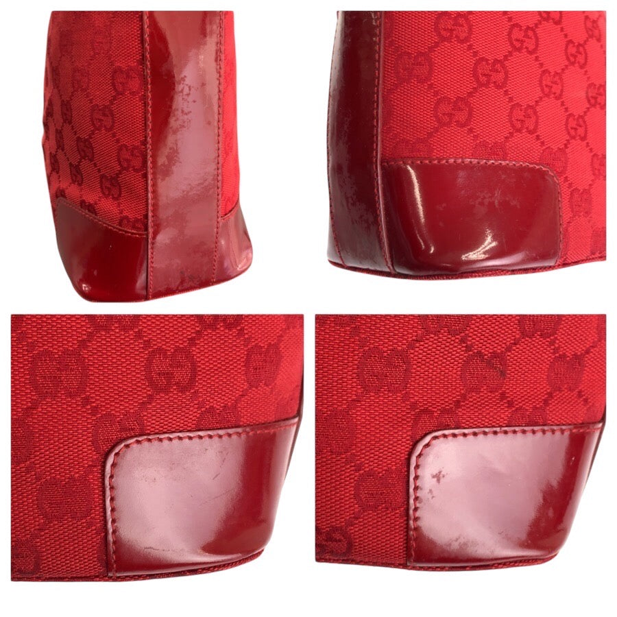 25231
GUCCI グッチ レッド ゴールド金具 GGキャンバス / エナメル 001 4204 ホーボー ショルダーバッグ レディース AB40