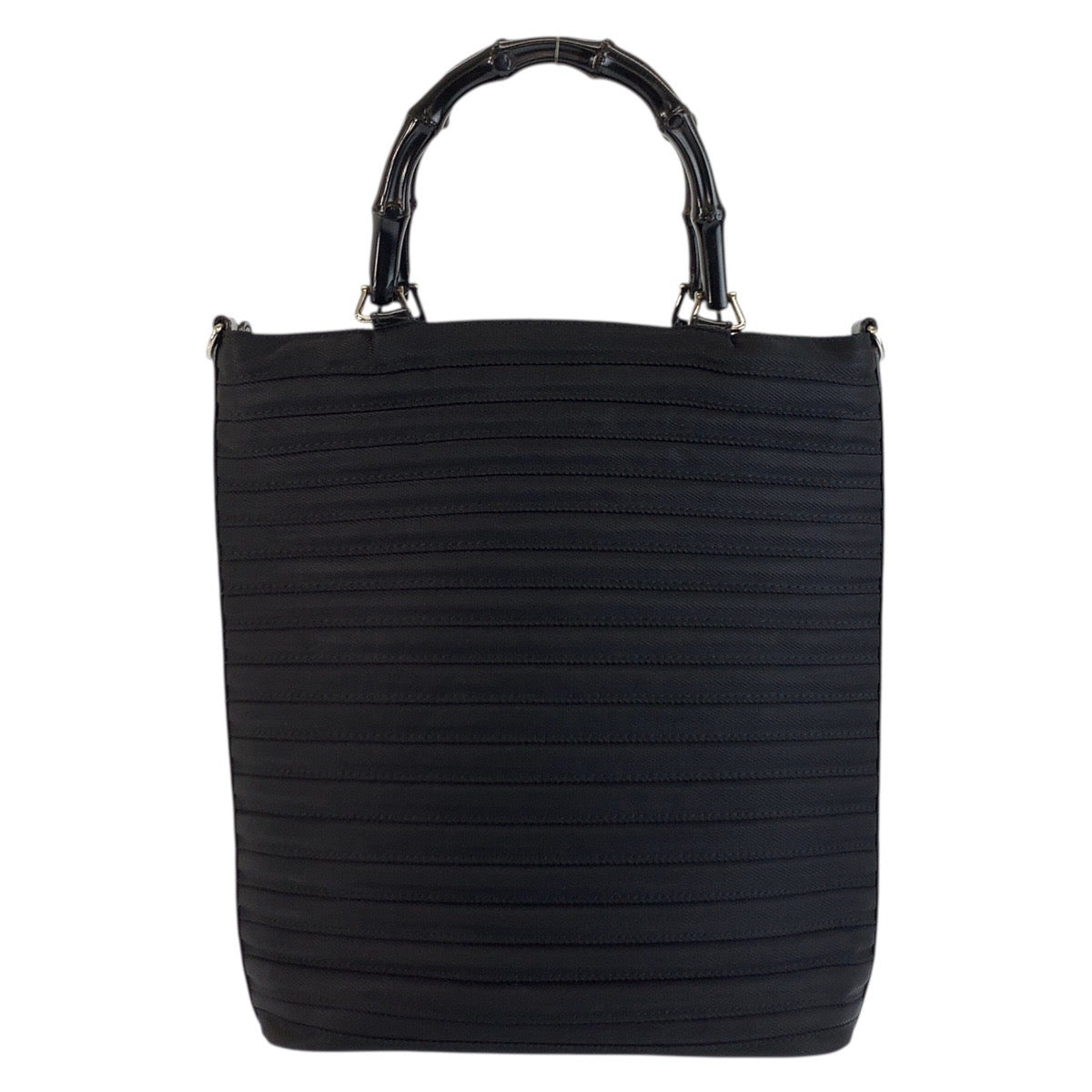 25232
GUCCI グッチ バンブー ブラック 黒 シルバー金具 ナイロン 002 1998 0353 トートバッグ ショルダーバッグ レディース ABP28