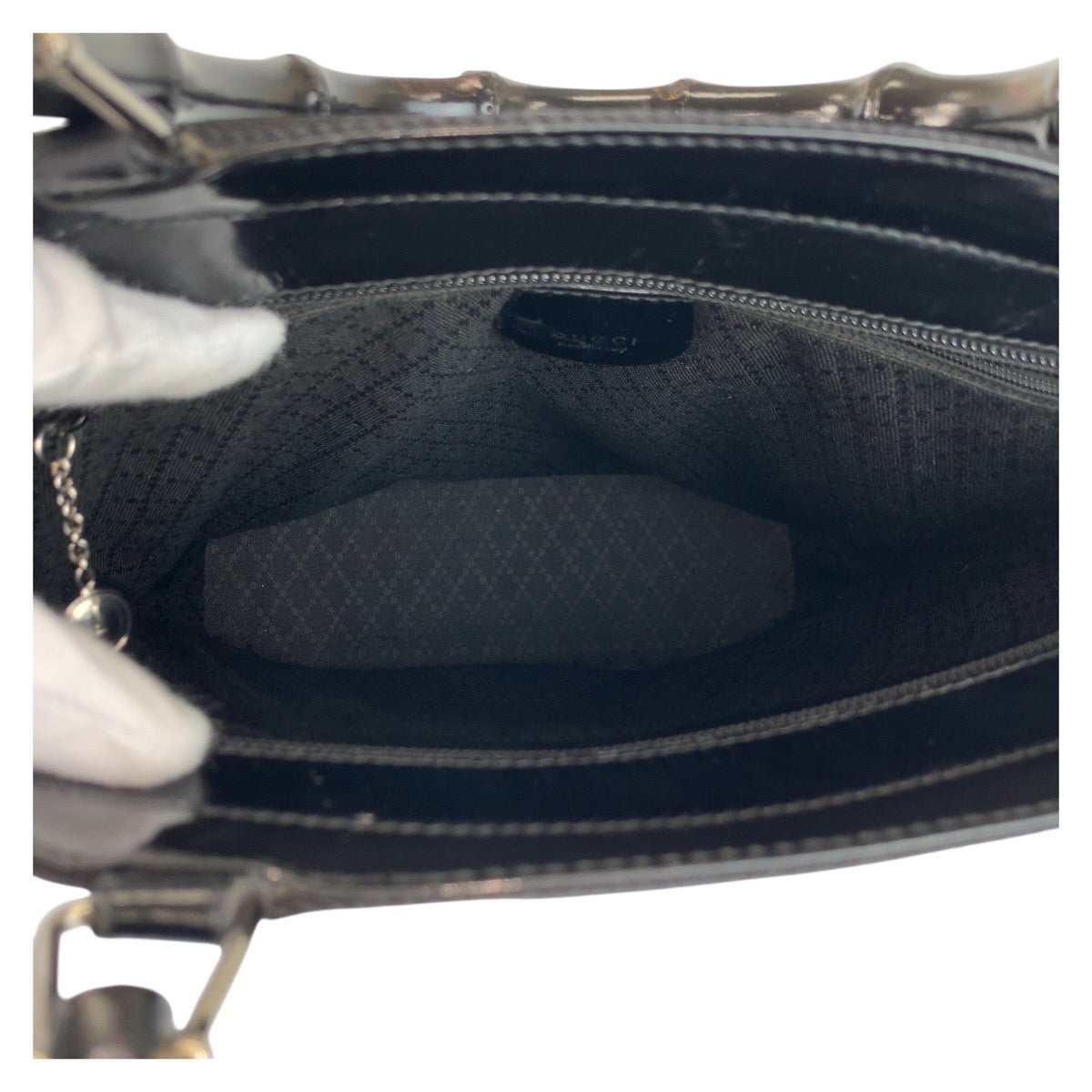 25232
GUCCI グッチ バンブー ブラック 黒 シルバー金具 ナイロン 002 1998 0353 トートバッグ ショルダーバッグ レディース ABP28