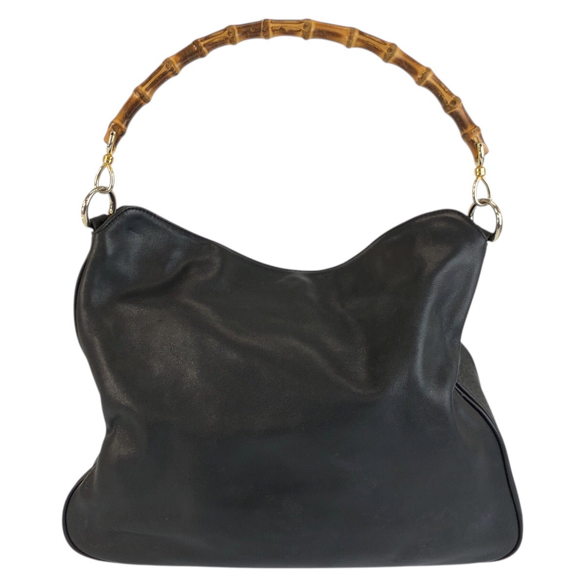 25233
GUCCI グッチ バンブー ブラック 黒 レザー 001 1014 1577 5 ショルダーバッグ レディース AB28