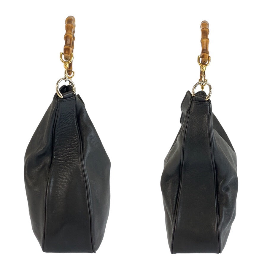 25233
GUCCI グッチ バンブー ブラック 黒 レザー 001 1014 1577 5 ショルダーバッグ レディース AB28