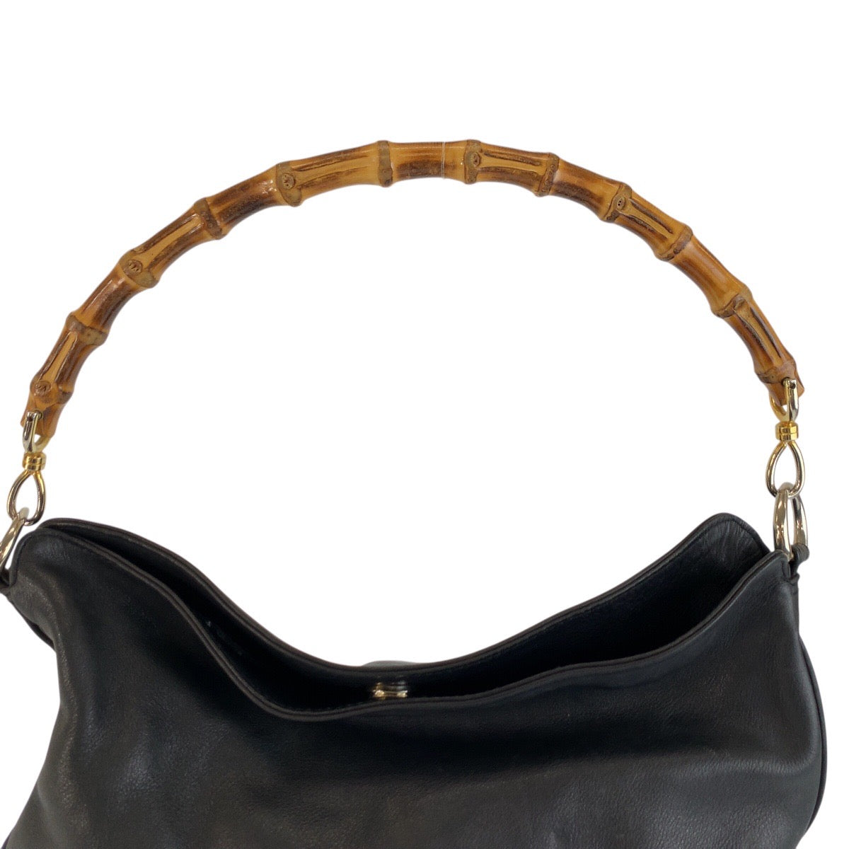 25233
GUCCI グッチ バンブー ブラック 黒 レザー 001 1014 1577 5 ショルダーバッグ レディース AB28