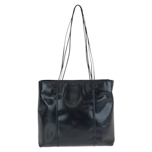 25235
PRADA プラダ ヴィンテージ ブラック 黒 シルバー金具 エナメル トートバッグ ショルダーバッグ レディース AB28
