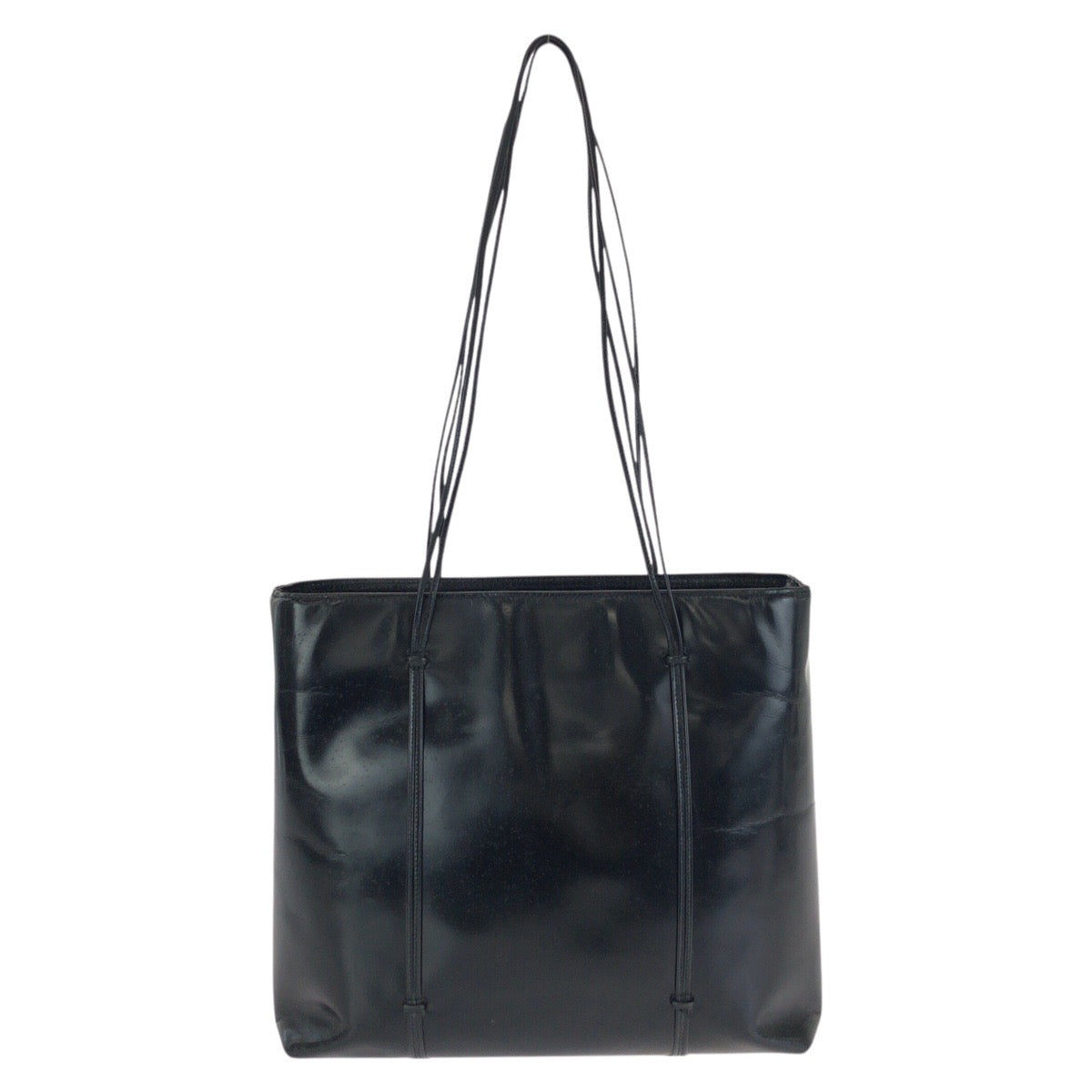 25235
PRADA プラダ ヴィンテージ ブラック 黒 シルバー金具 エナメル トートバッグ ショルダーバッグ レディース AB28