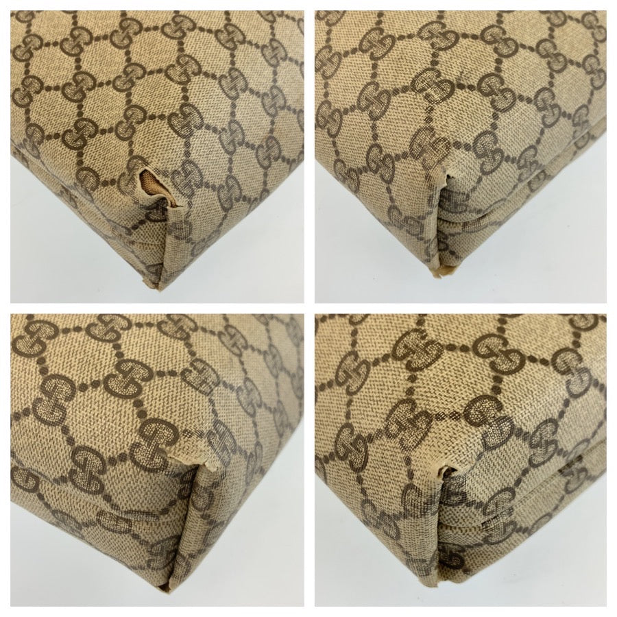 25236
GUCCI グッチ シェリーライン ベージュ ブラウン GGスプリームキャンバス トートバッグ ハンドバッグ レディース AB21