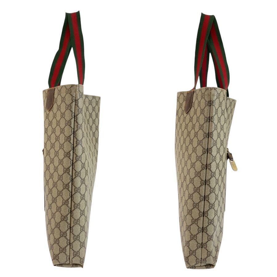 25236
GUCCI グッチ シェリーライン ベージュ ブラウン GGスプリームキャンバス トートバッグ ハンドバッグ レディース AB21